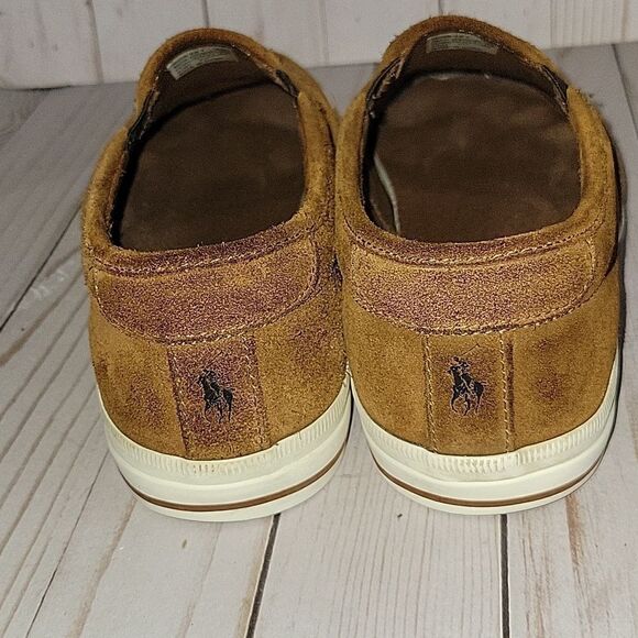 Polo Ralph Lauren Men Vaughn II  slip on sneaker size  Brown Suede Size 10.5 - Picture 3 of 12